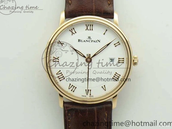 0519 Villeret 6651 SS ZF 1:1 Best Edition White Dial On Black Leather Strap A Practical 8098
